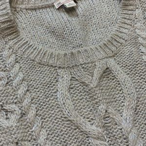 Silver and grey Metallic woven crew neck sweater